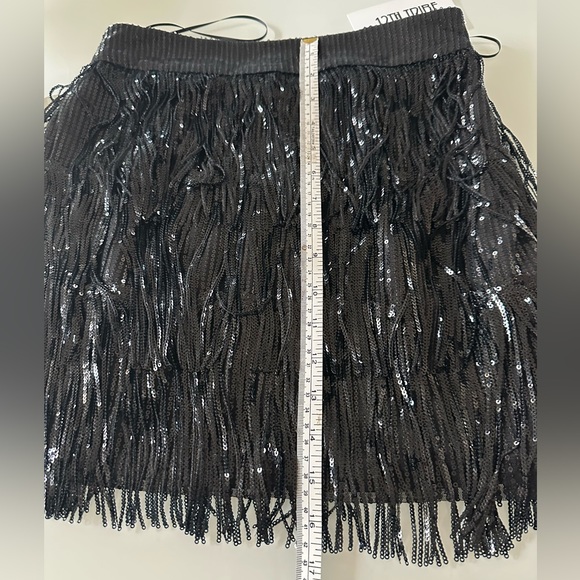 NWT 12th Tribe Festival Black Fringe Sequence Skirt - Picture 13 of 13